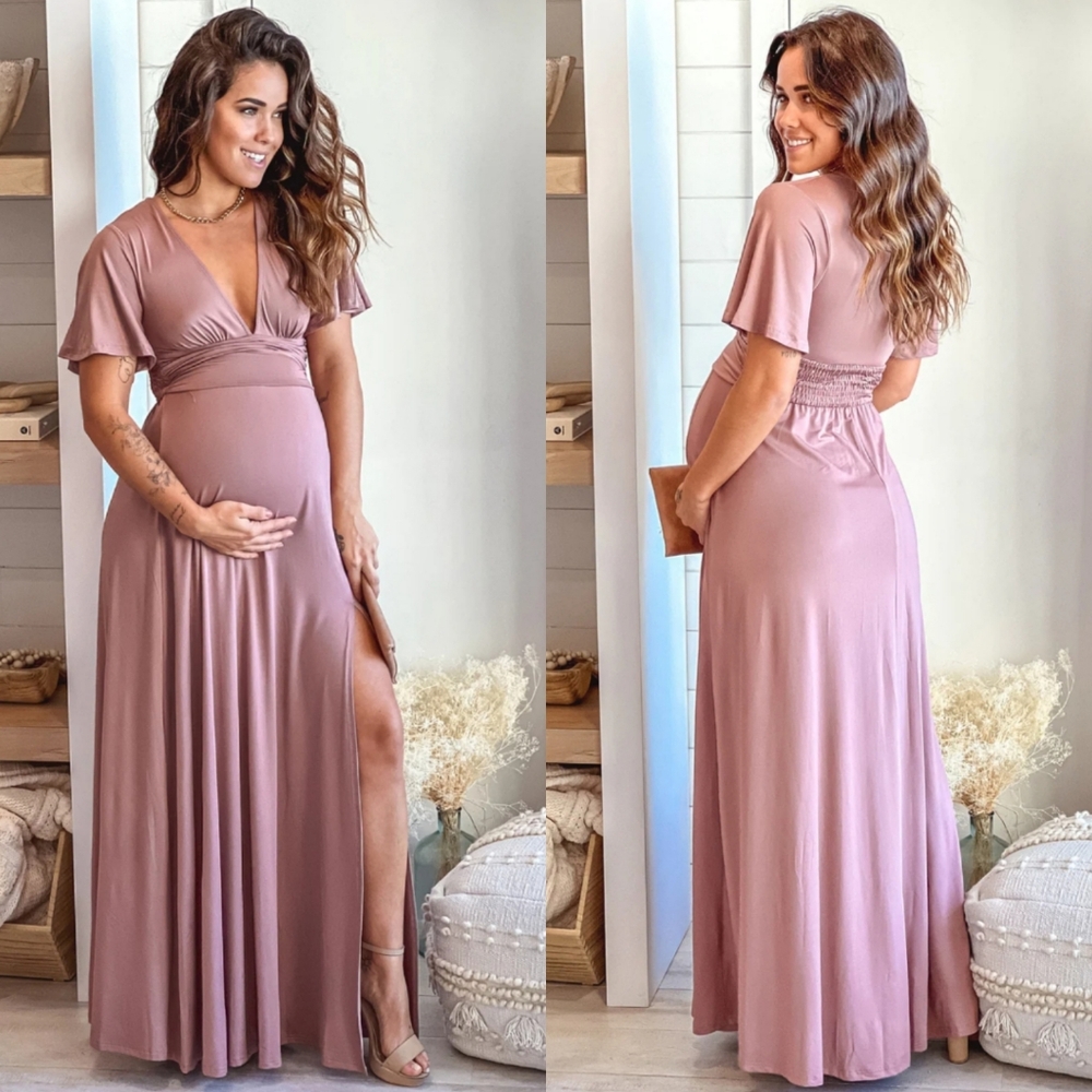 Baltic Born Emberly Maxi Dress Size Large Dusty Mauve Bump Friendly